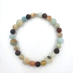Amazonite and red tigers eye bracelet
